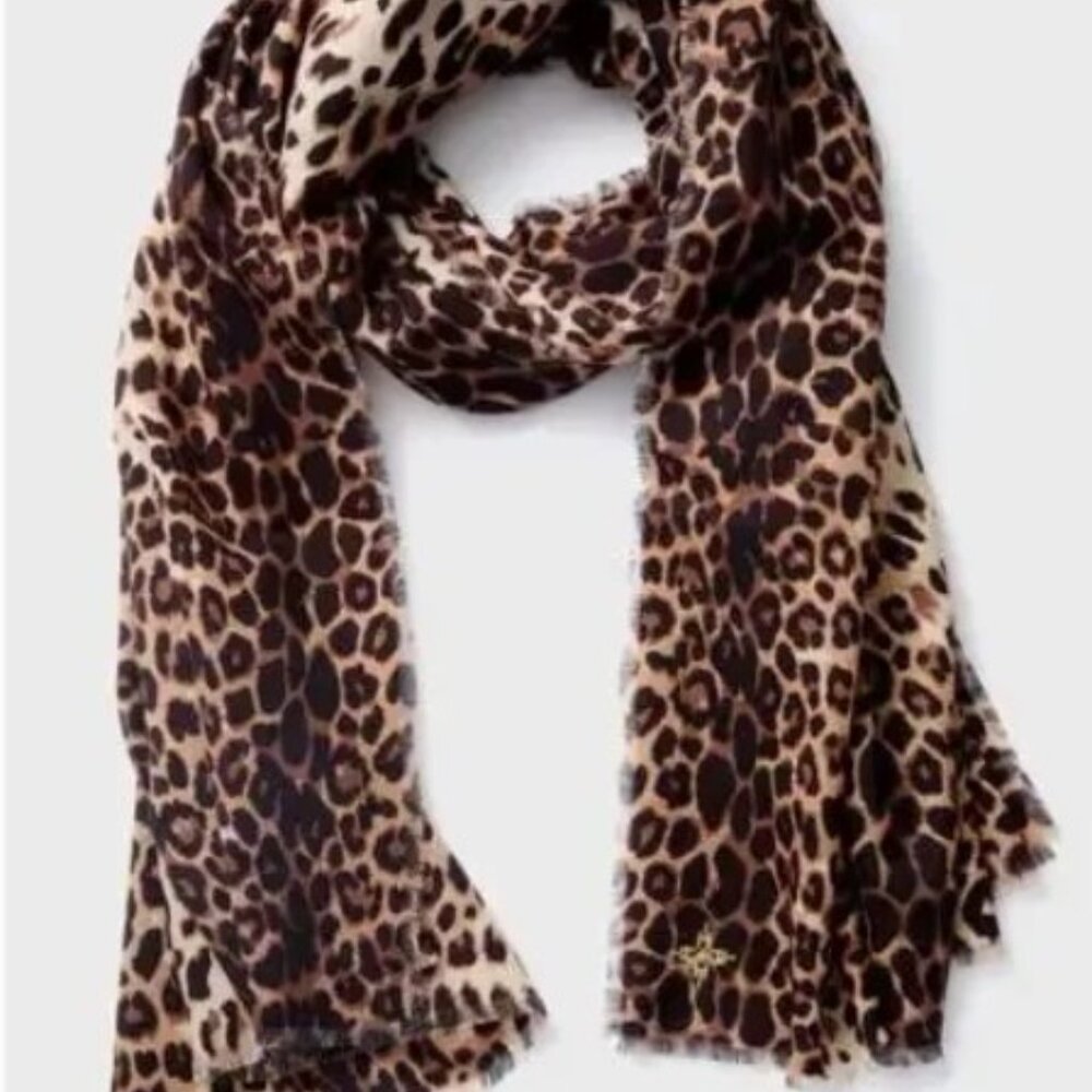 NWT - Tuckernuck x India Hicks-  Leopard Lady P Wool Scarf